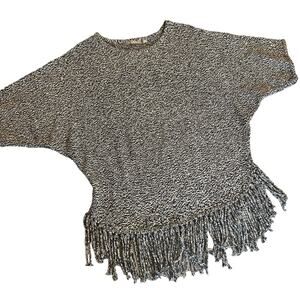 Women's Fringe Hem Drop Shoulder Sweater